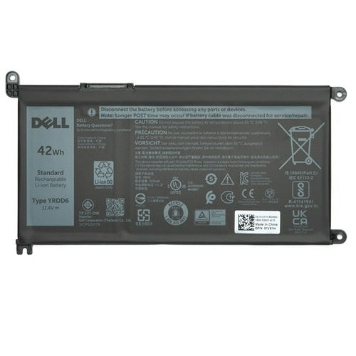 DELL Notebook-Akku – für DELL Notebooks – 42 Wh, 3 Zellen – Schwarz