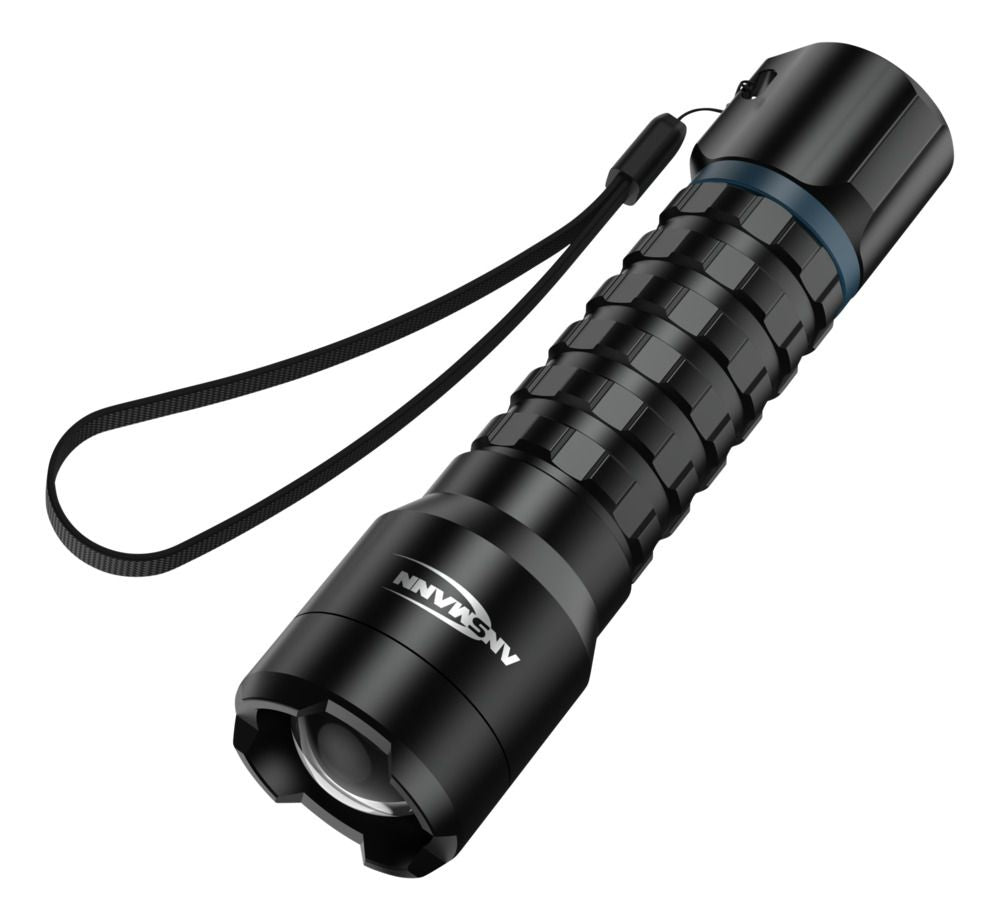 Ansmann Taschenlampe TS3000RF – 3'000 lm, 235 m, IPX4, USB-C, Akku 4'000 mAh – Schwarz