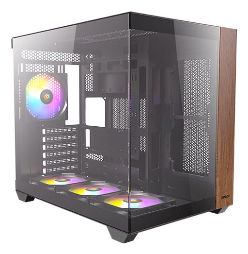 Antec CX800 – PC-Gehäuse – Midi Tower, ATX, Schwarz/Holz, Seitenfenster, 3×120 mm Lüfter, 2×3,5"+2×2,5"