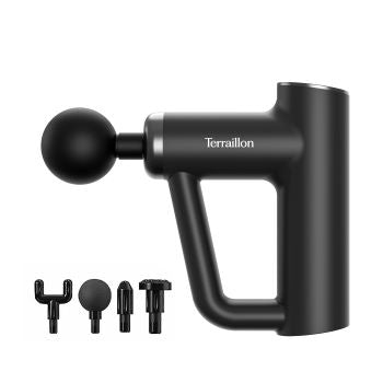 Terraillon Massagegerät (elektrisch) – Vibrationsmassage, 6 Programme, Akku (USB) – 4 Köpfe – Schwarz