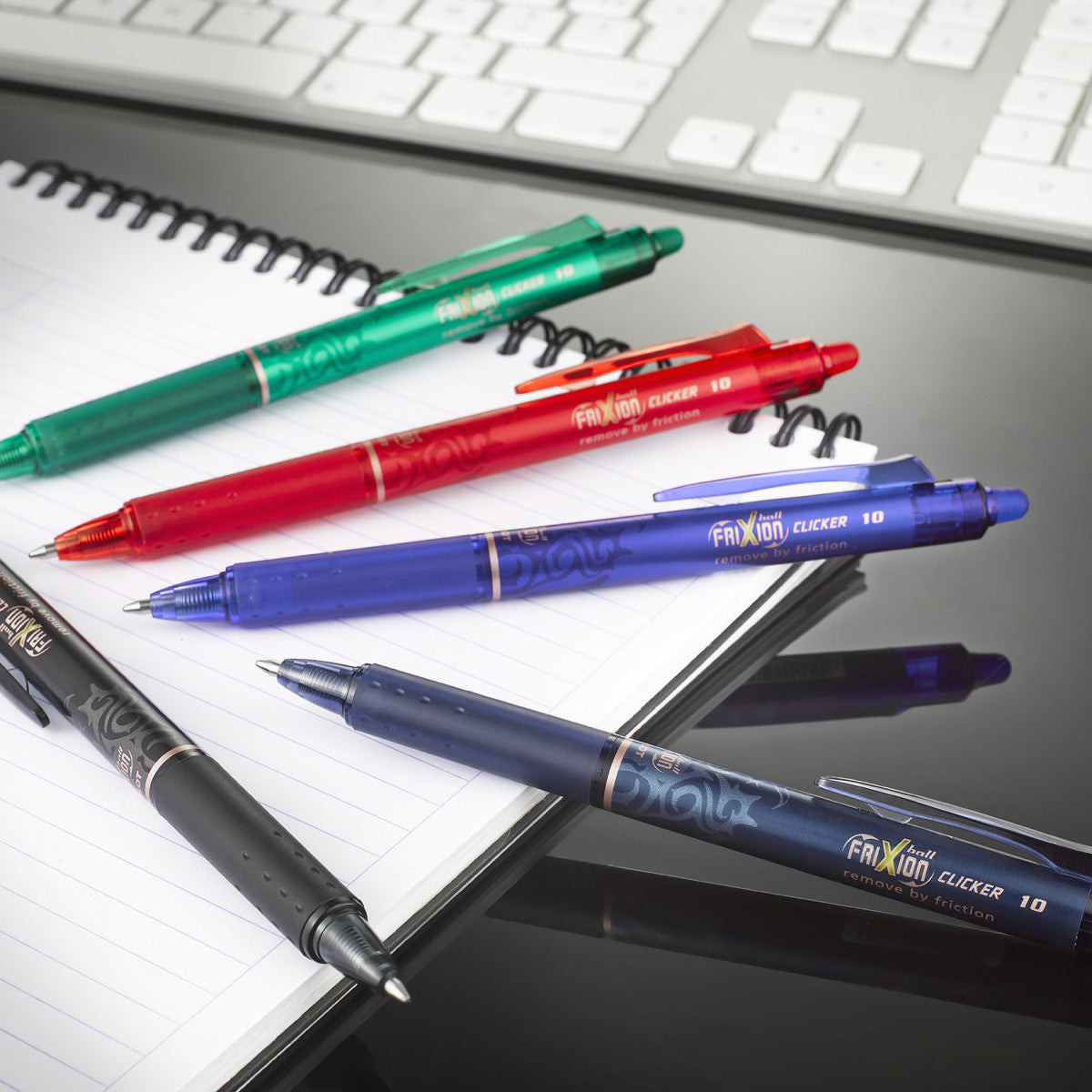 Pilot FriXion Point Clicker – radierbarer Tintenroller, 0,25 mm, blau, für Linkshänder