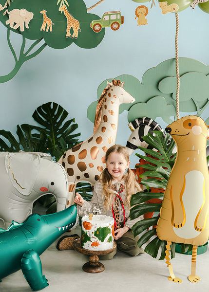 PartyDeco Folienballon Giraffe – mehrfarbig – 49 × 114 cm – Folie – 5 Stk