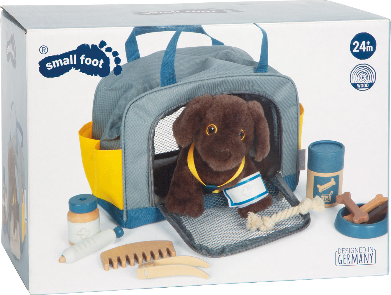 Small foot Plüschtier – Tierpflege – mit Tragetasche, 14-teilig – ab 2 Jahren – Plüsch, Stoff, Holz, mehrfarbig