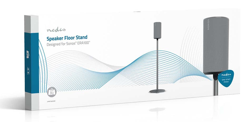 Nedis SPMT5850BK – Lautsprecher-Ständer – für Sonos Era100 – 3 kg, integriertes Kabelmanagement – schwarz