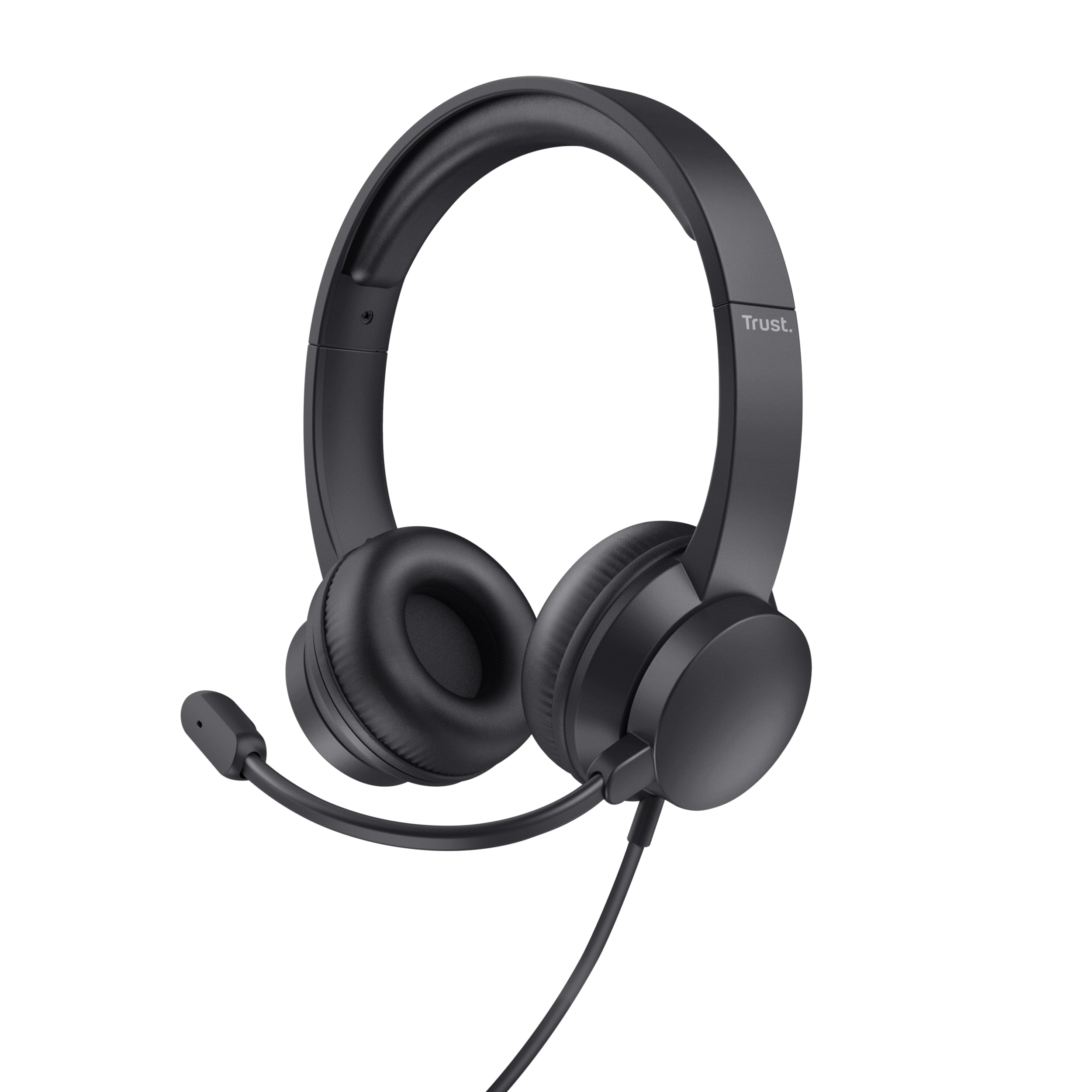 Trust Ayda Office-Headset – On-Ear, Stereo, Kabelgebunden, 3,5 mm Klinke, Schwarz