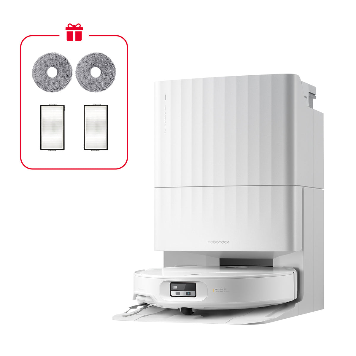 Roborock Saugroboter Qrevo S ProX mit Absaugstation und Wischfunktion – 18500 Pa, 180 min, Höhe 97 mm