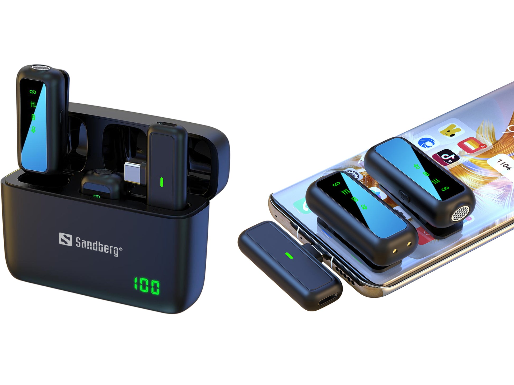 Sandberg Streamer 126-55 Streaming-/Mikrofon-Kit 2er-Set – USB-C, Kabellos