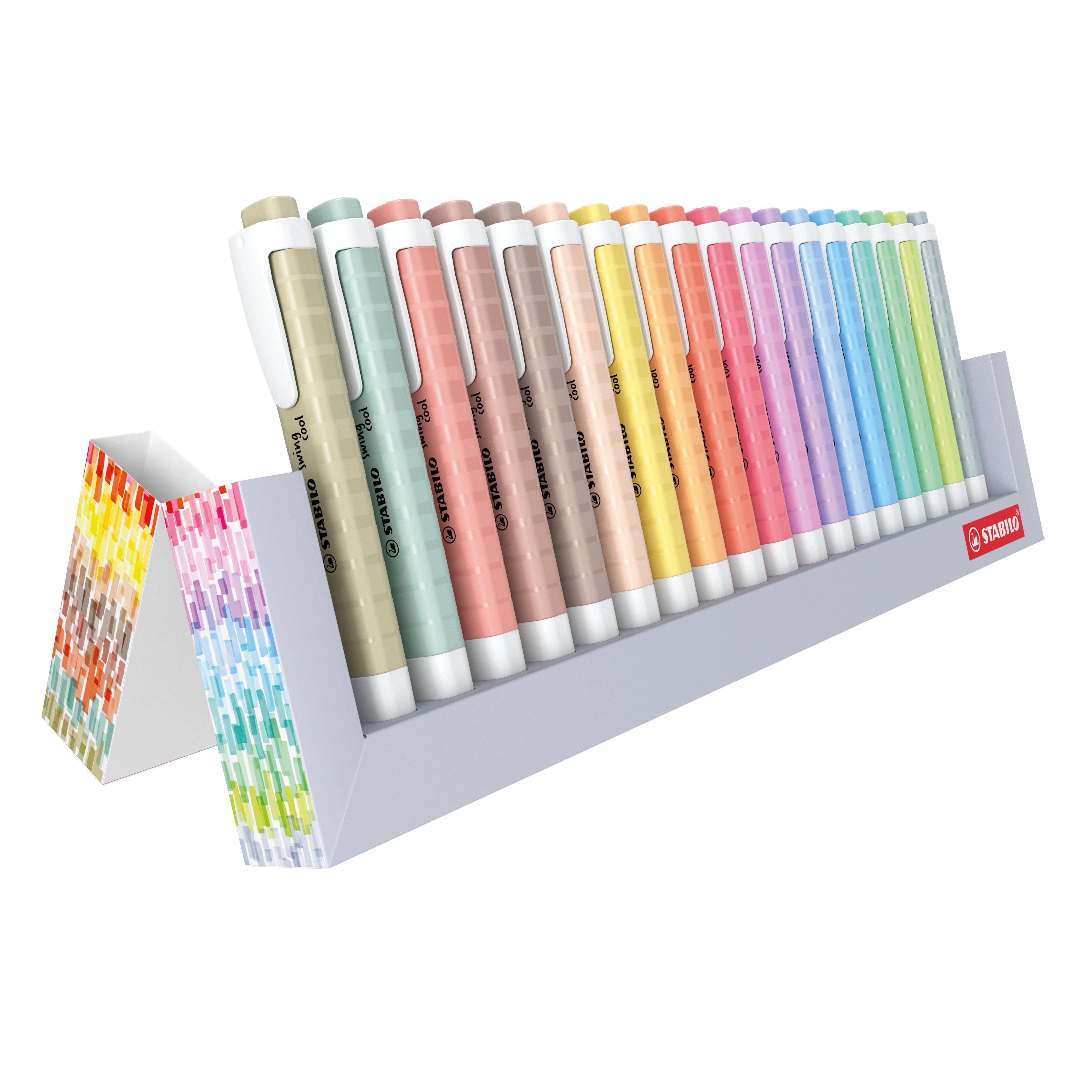STABILO swing cool Textmarker Desktop Set 18 Farben – Keilspitze, 1–4 mm