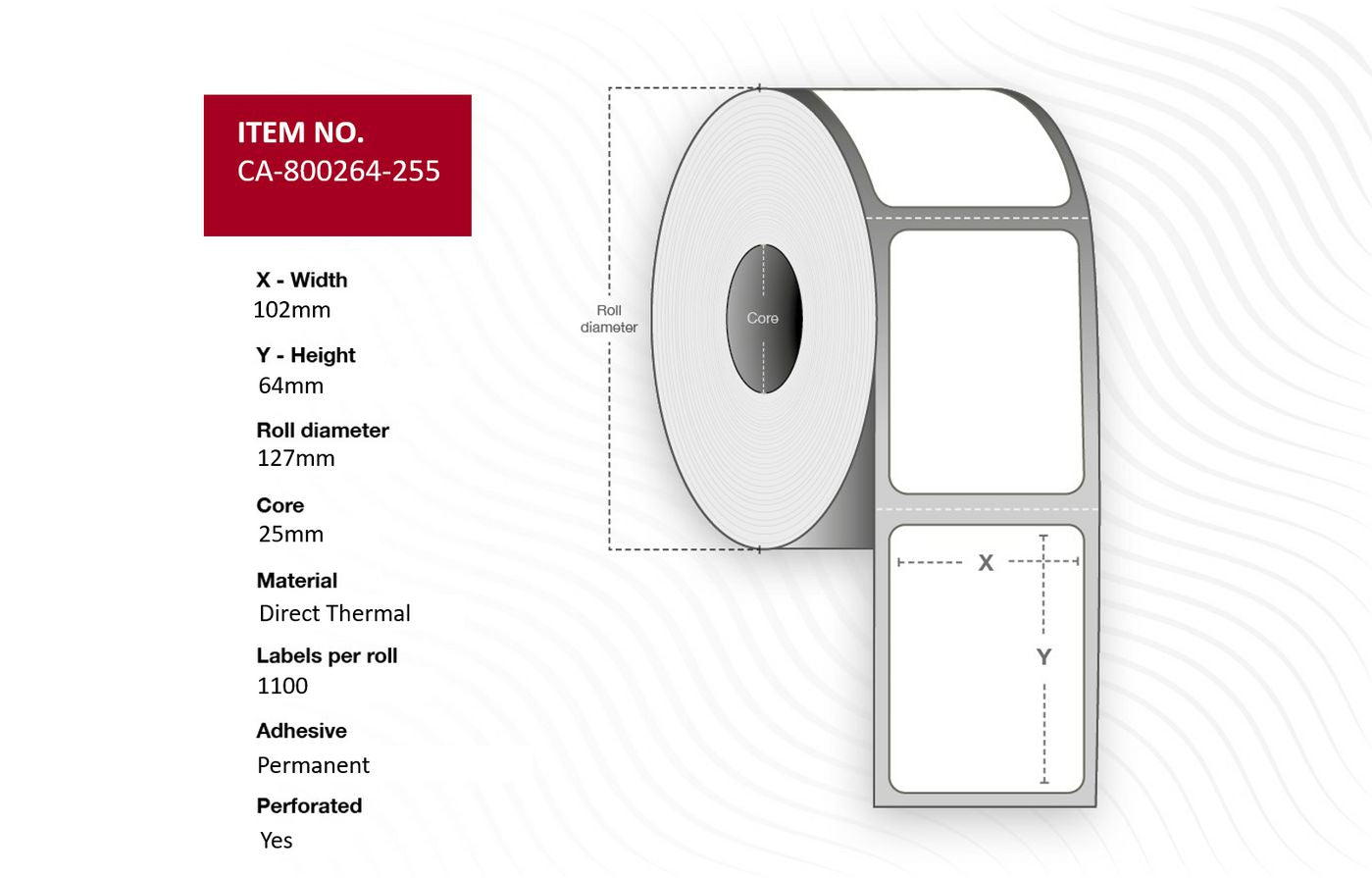 Capture Etiketten (Rolle) 102 × 64 mm – Papier – Permanent haftend – Thermodirekt