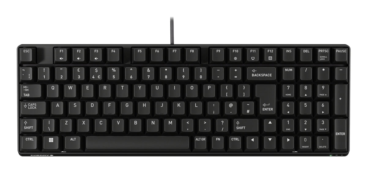 CHERRY K37ID – Silikon-/Industrie-Tastatur – Membran – kabelgebunden, USB-A – IP54 – QWERTY (UK-INT) – schwarz