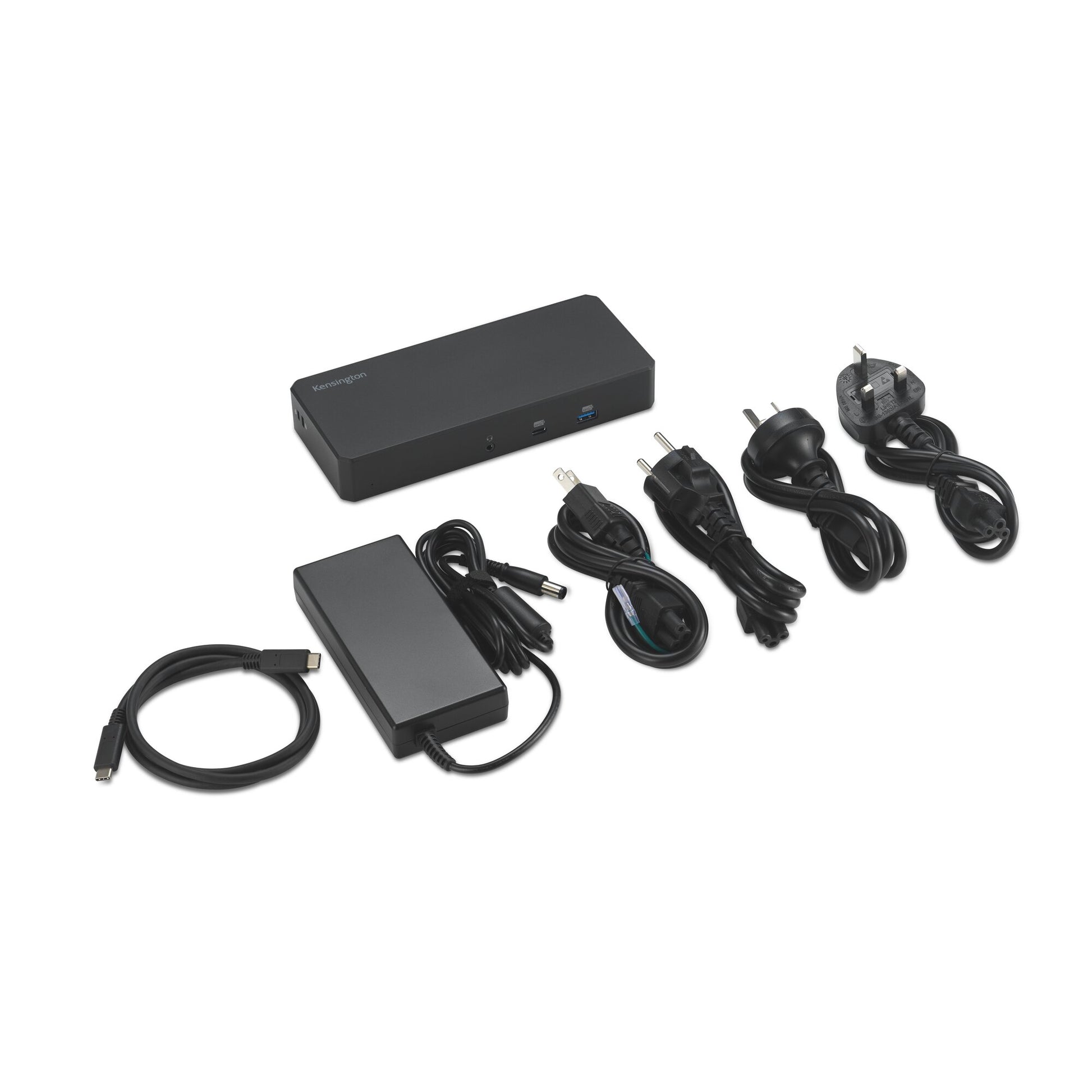 Kensington SD4843P EQ Dockingstation – USB4, 2× DP, 1× HDMI, 4× USB-A, 3× USB-C, 100 W PD, GbE, 3,5 mm Audio