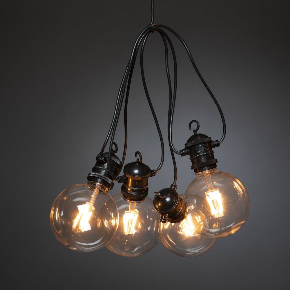 Konstsmide Lichterkette – 46 lm, 7 W, Bernstein, 1800 K, IP55, Netzbetrieb, dimmbar, Transparent, Kunststoff