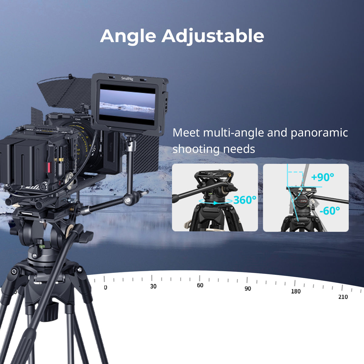 SmallRig AD-01 Dreibeinstativ – Fluid-Kopf – bis 186 cm – 8 kg