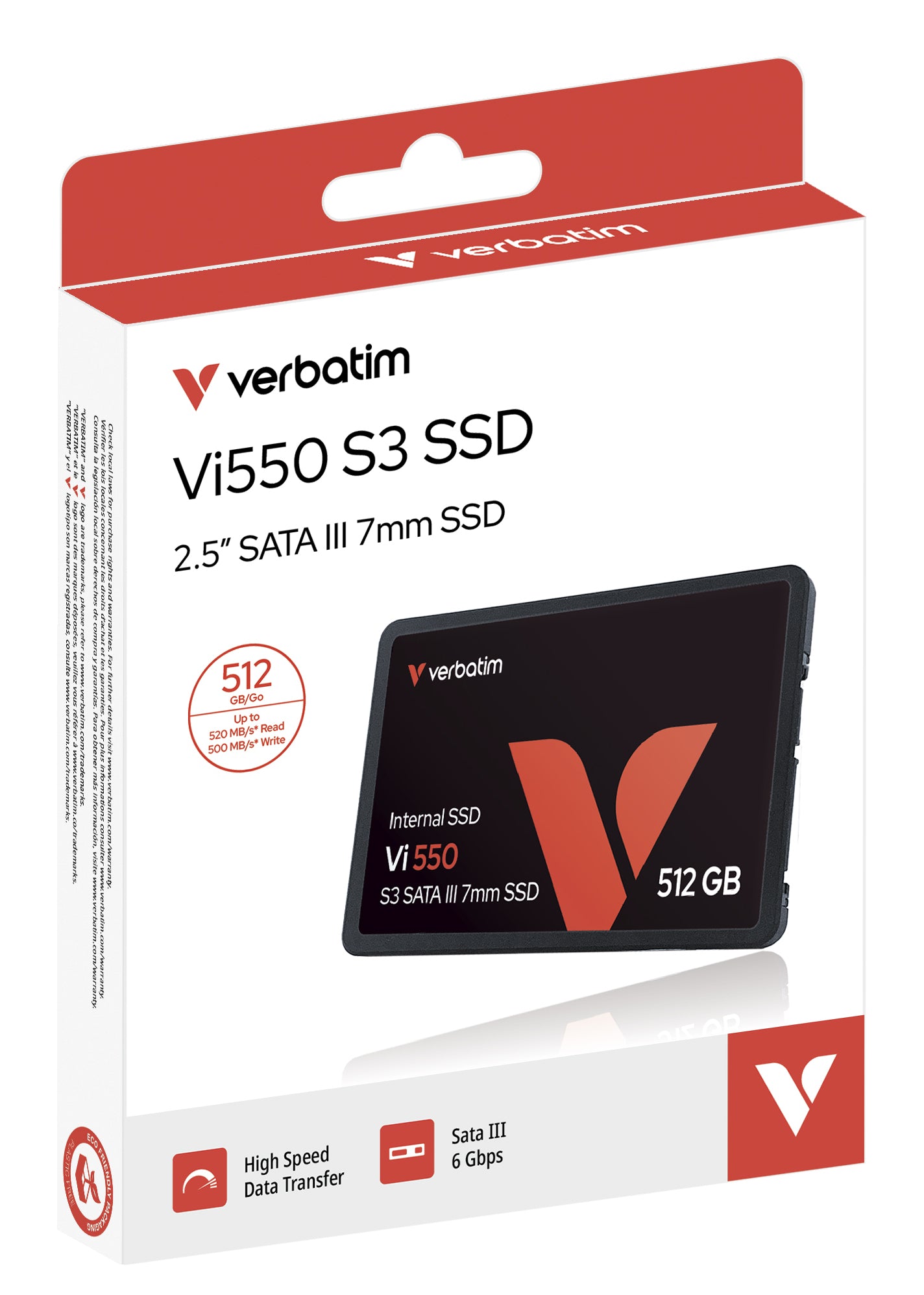 Verbatim VI550 S3 – 512 GB 2,5" SATA SSD – 520/500 MB/s (Lesen/Schreiben)