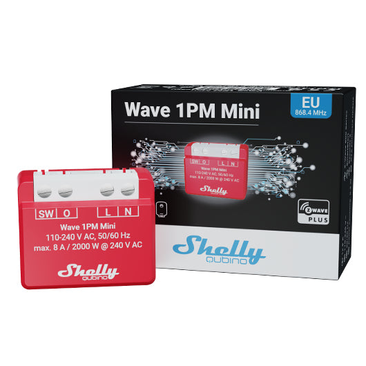 Shelly Wave 1PM Mini – Smart-Taster – Leistungsmessung, 868,4 MHz, 8 A