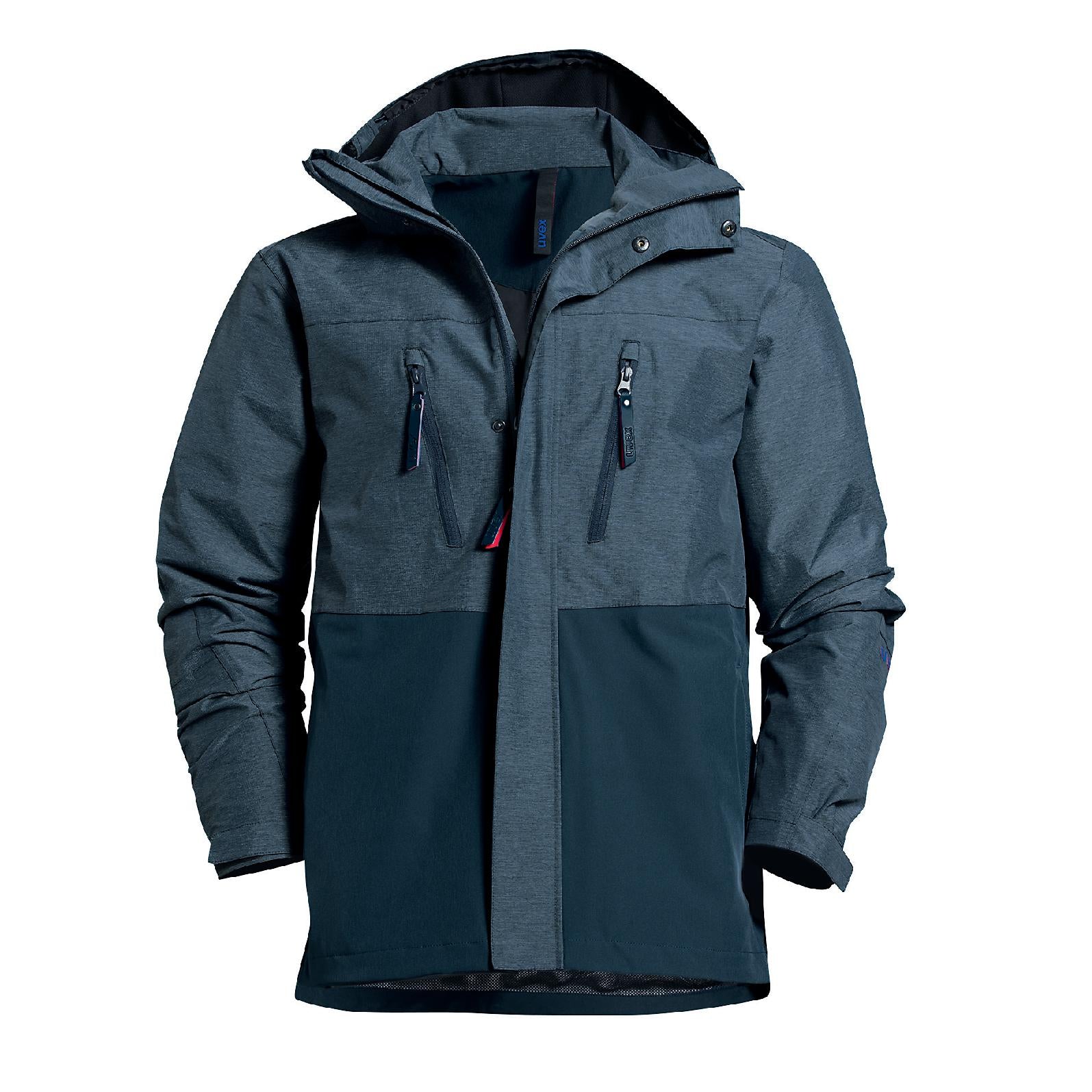 Uvex Wetterjacke suXXeed – 4XL – Nachtblau, mit Kapuze, belüftet, Wassersäule 10'000 mm
