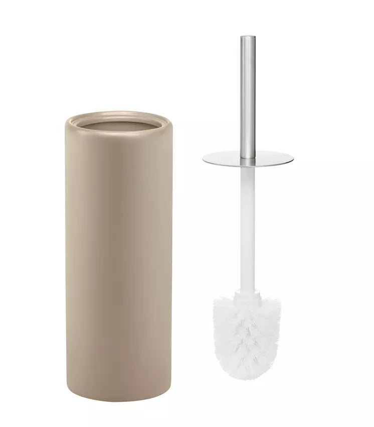 Diaqua WC-Bürstenset – Keramik, beige, bodenstehend, mit Deckel, H 39 cm, Ø 10,5 cm