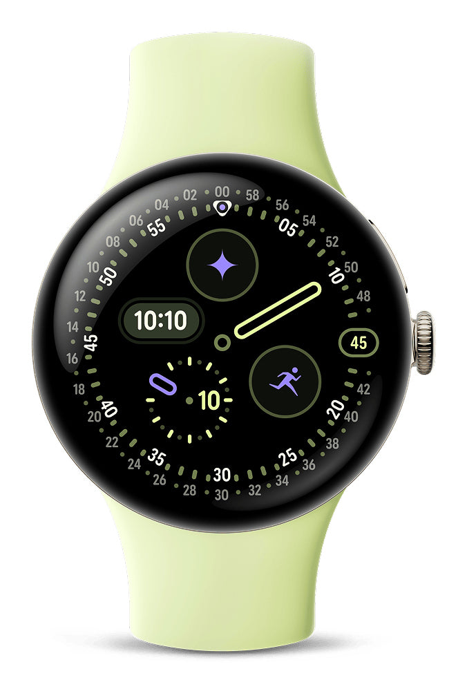 Google Pixel Watch 4 41 mm GPS – Aluminium Gold, Sportband, Grün, S/L, 50 m