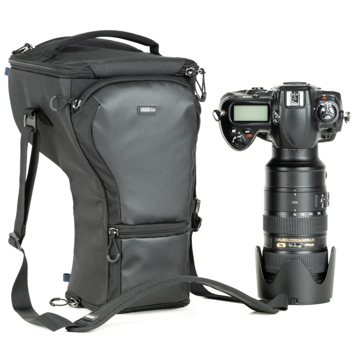 Think Tank Digital Holster 50 V3.0 – Nylon/TPU, Regenhülle – für DSLR (inkl. Batteriegriff) und Systemkameras