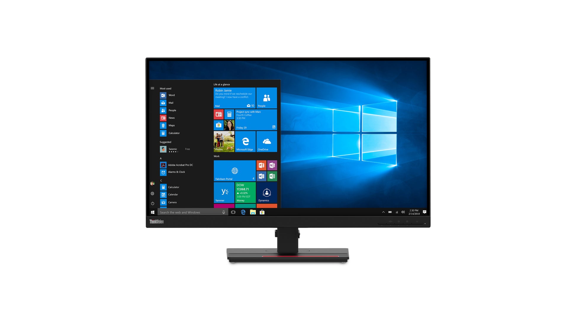 Lenovo ThinkVision T27q-20 – Monitor, 27", IPS, 60 Hz, 350 cd/m², VESA 100 × 100, Raven Black