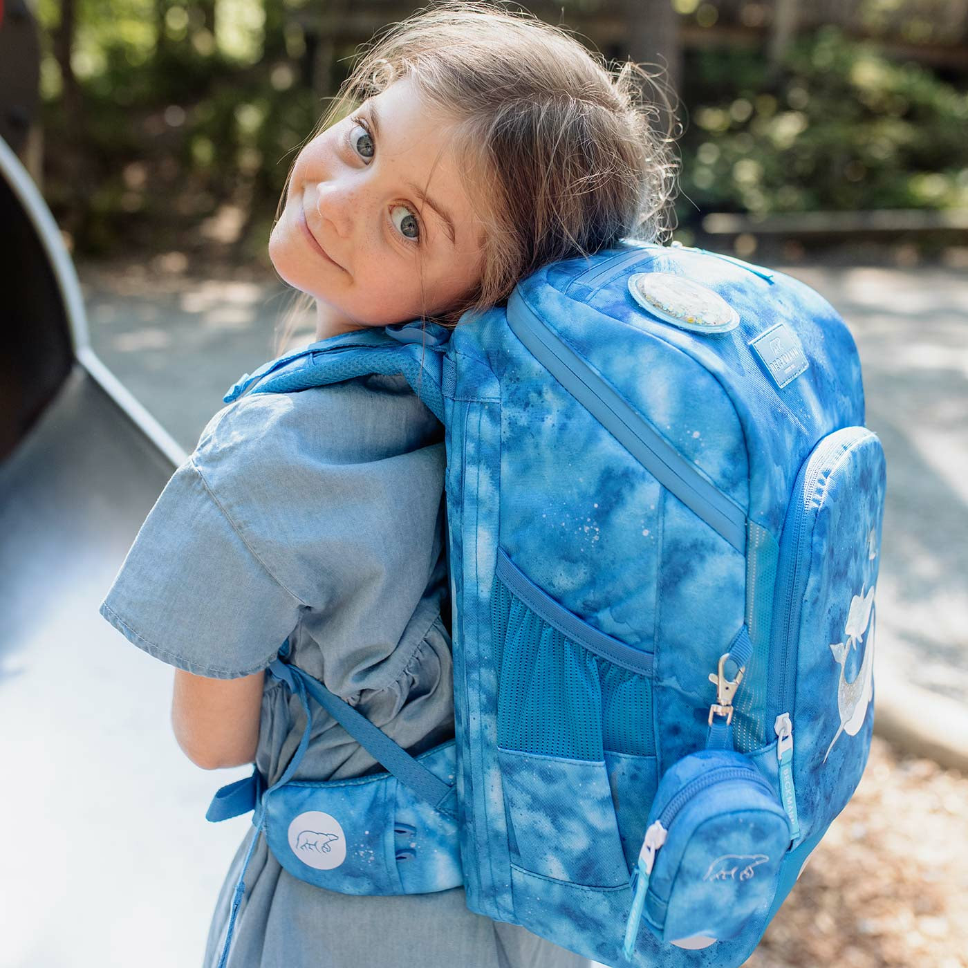 Beckmann Schulrucksack Active Air Flx – 6-teilig – Ocean – Recycelte Materialien – B 26,0×H 39,0×T 22,0 cm