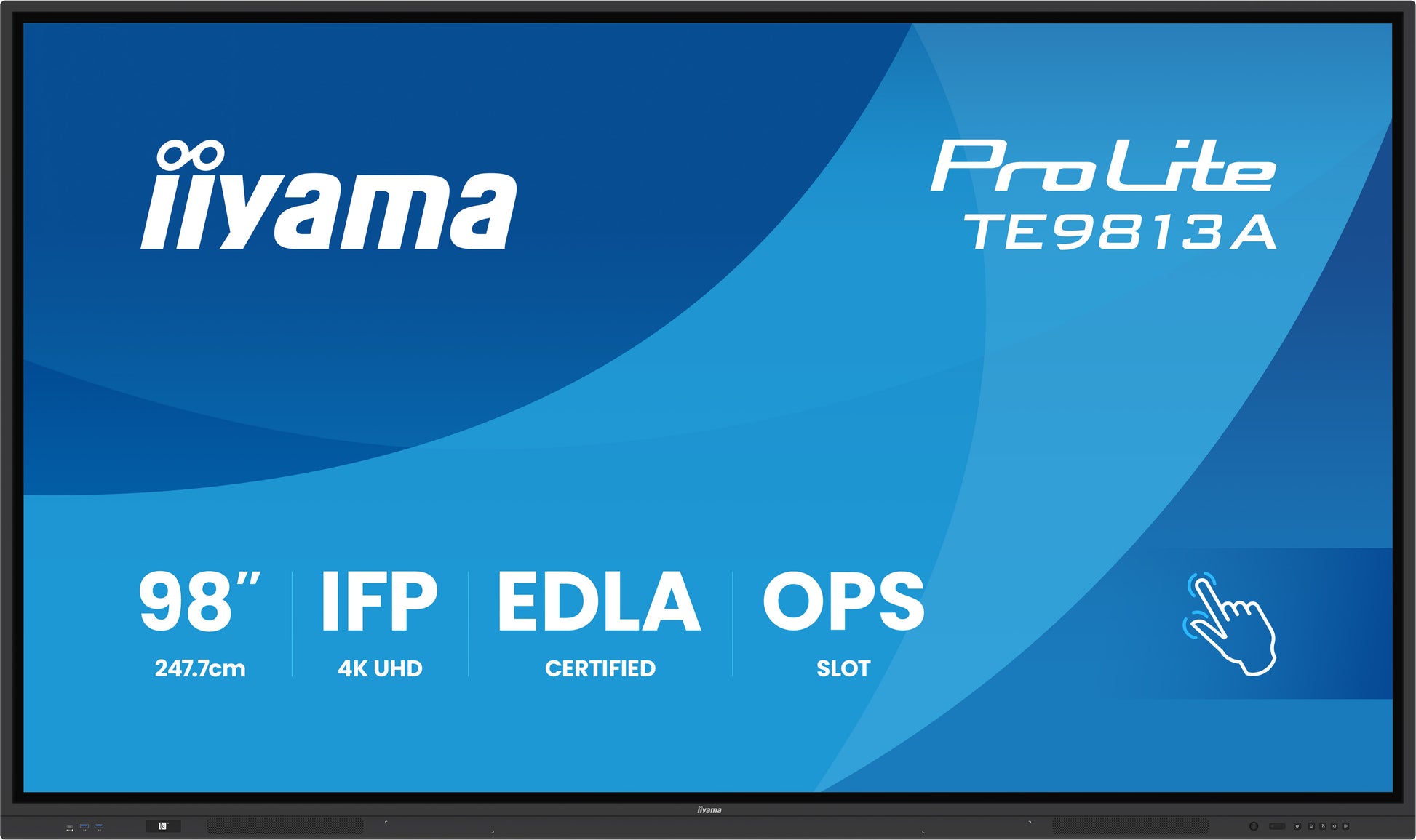 iiyama TE9813A-B2AG – 97" 4K Ultra HD Interaktives Display (Touch), IR-Touch, 500 cd/m², Android