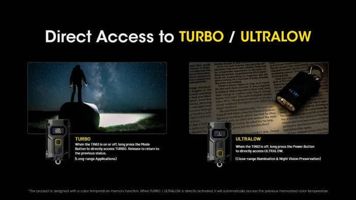 Nitecore Taschenlampe TINI3 – 600 lm, 90 m, IP54, USB, Akku, 5 Modi – Grau