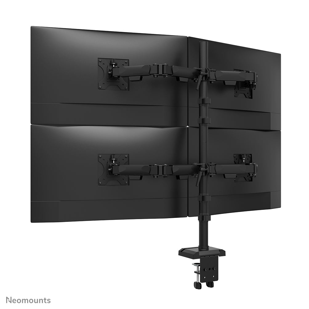 Neomounts NERO – Monitorarm Tischhalterung – Klemme/Durchführung – 4 Monitore – 10–32" – bis 8 kg/Monitor