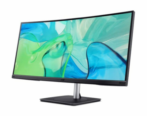 Acer Vero CB3 – Monitor, 34" 3440 × 1440 (UWQHD), IPS, 60 Hz, 300 cd/m², Gebogen, Adaptive Sync, Schwarz
