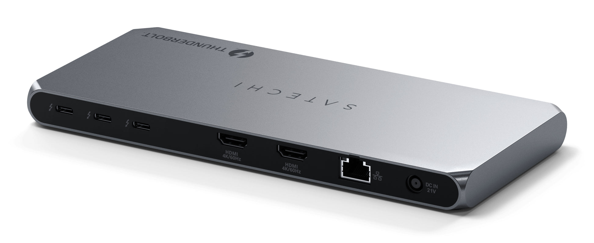 Satechi ST-DT4MDM-US Dockingstation – Thunderbolt 4, 2× HDMI, 2× USB-A, 96 W PD, GbE, für Mac/Windows/iPadOS