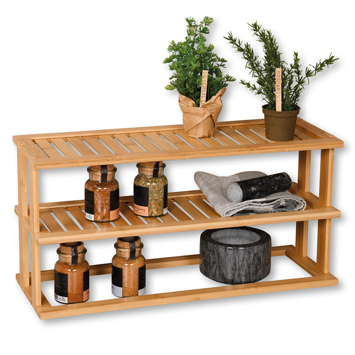Kesper Bistro-Set – Braun – Bambus – Tisch 55 × 20 × 27 cm – für den Innenbereich