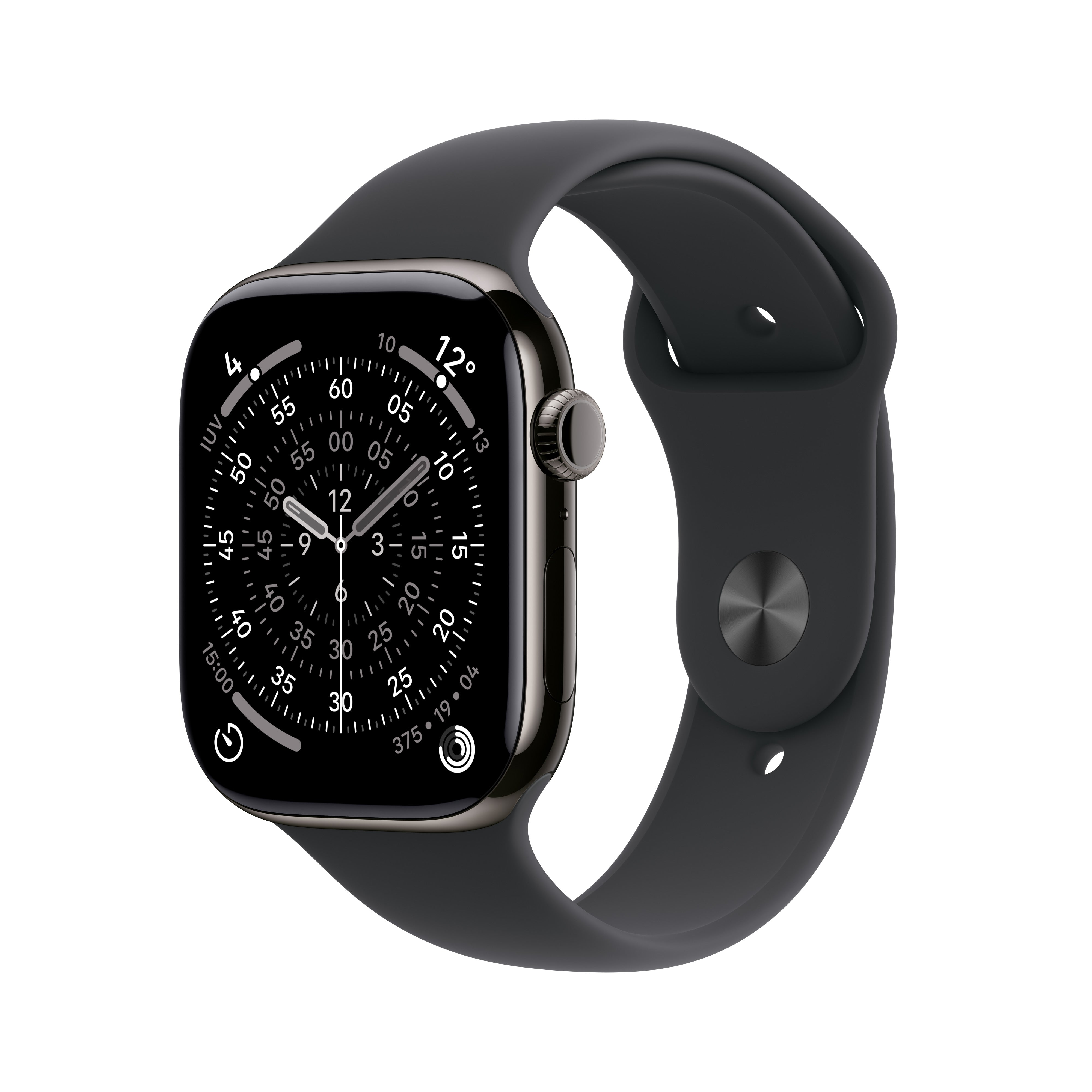 Apple Watch Series 11 42 mm GPS + Cellular – Titan, Sportarmband, Schwarz, S/M, 50 m, für iPhone