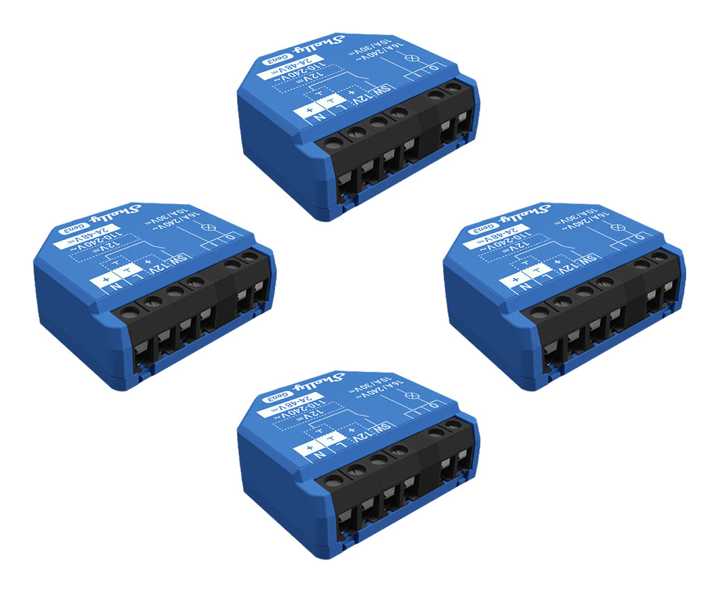 Shelly 1 Gen3 – Zubehör – Schaltkontakt, WLAN, Bluetooth, 240 V – 4er-Set