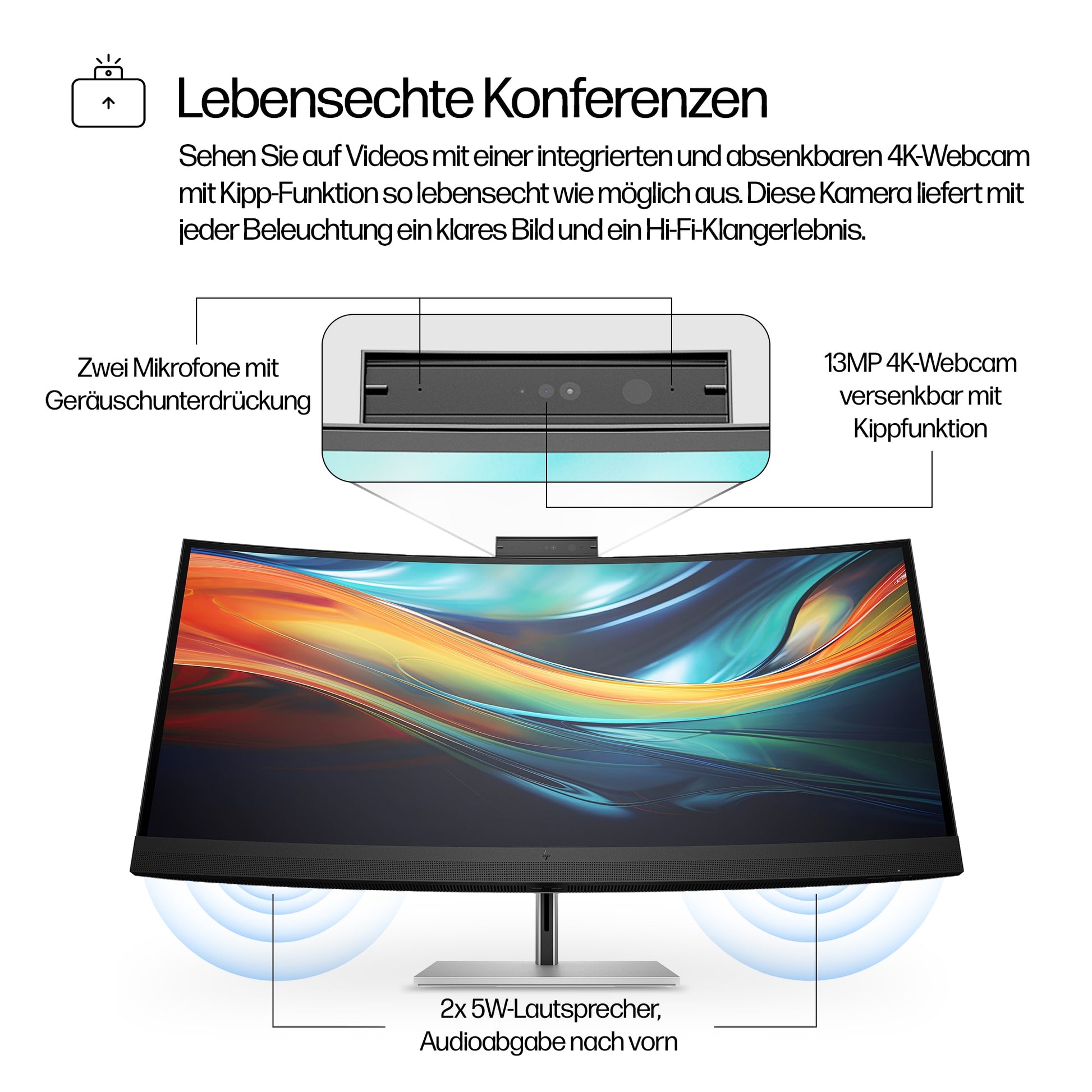 HP 740PM – Monitor, 40", 5120 × 2160 (WUHD), IPS, 350 cd/m², HDMI, DisplayPort, USB