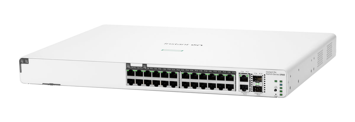 HPE Aruba 1960 JL807A – Managed Switch – 24×GbE, 2×SFP+, L2+, PoE+ 370 W, 1U
