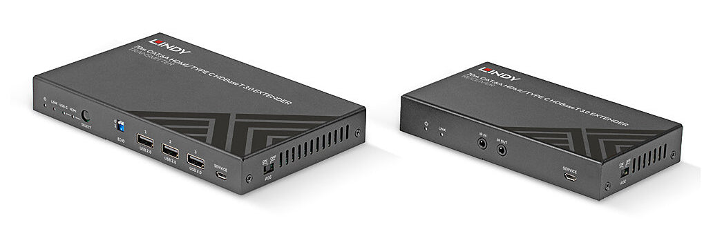 Lindy 38346 – AV-Sender & -Empfänger – 4K UHD (3840×2160), HDMI – für Cat6a, bis 70 m – Schwarz, Metall