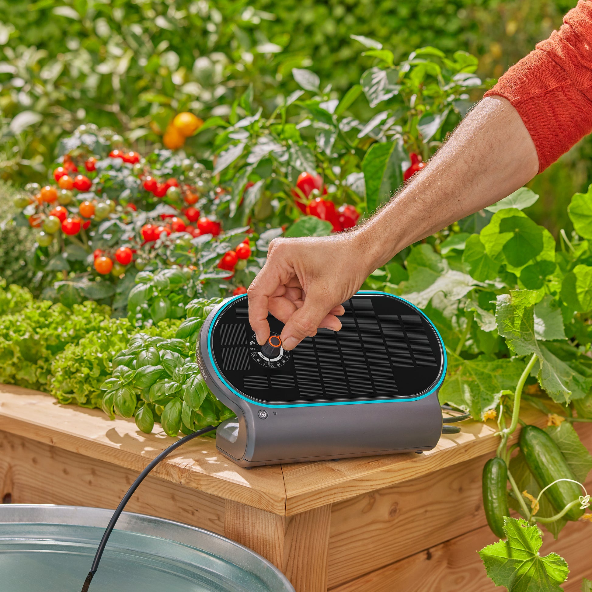 Gardena Aquabloom L Set 13330-20 – Schlauch 20 m, Ø 4,6 mm, 30 Tropfer, 68 Teile, Schwarz, Grau, Blau