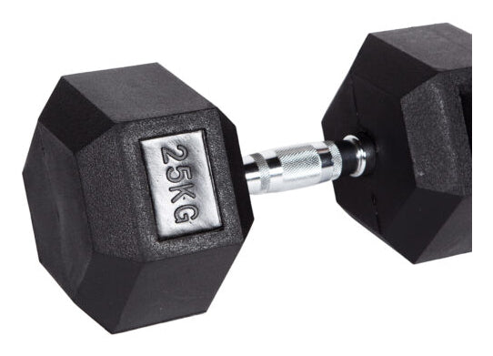 Fitcom Kurzhantel, 25 kg pro Kurzhantel – Schwarz, Gummi