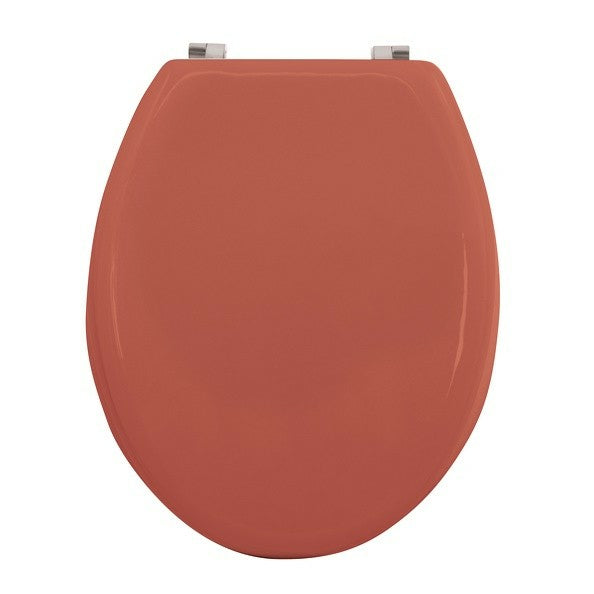 MSV WC-Sitz – Scharniere aus Edelstahl, Terracotta, B 36,5 × L 42,5 cm