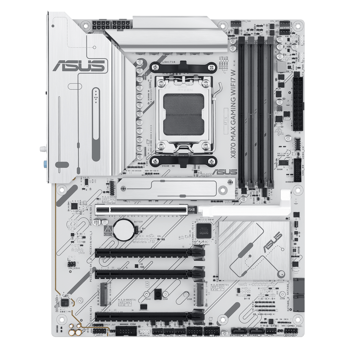 ASUS X870 Max Gaming WiFi7 W – Mainboard – AM5, AMD X870, ATX, DDR5