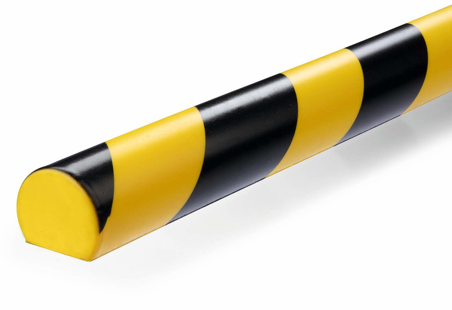 Durable Flächenschutzprofil S32R – 1 m, Kunststoff, Schwarz/Gelb, abgerundet, selbstklebend