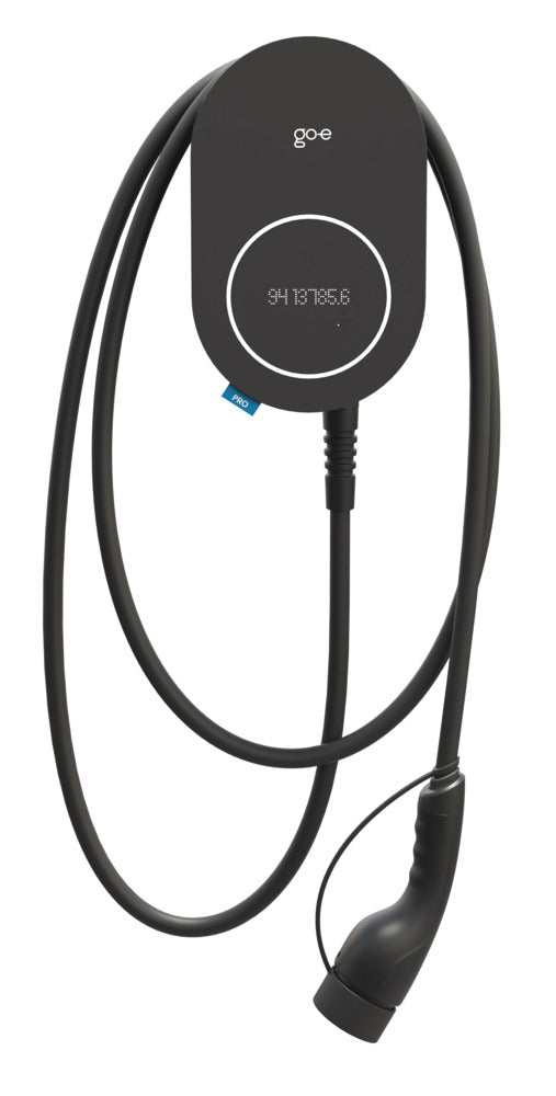 go-e Charger PRO CABLE Ladestation – 22 kW, 3-ph, Wandmontage, Typ 2 (festes Kabel 6 m), IP55, eSIM, Zähler