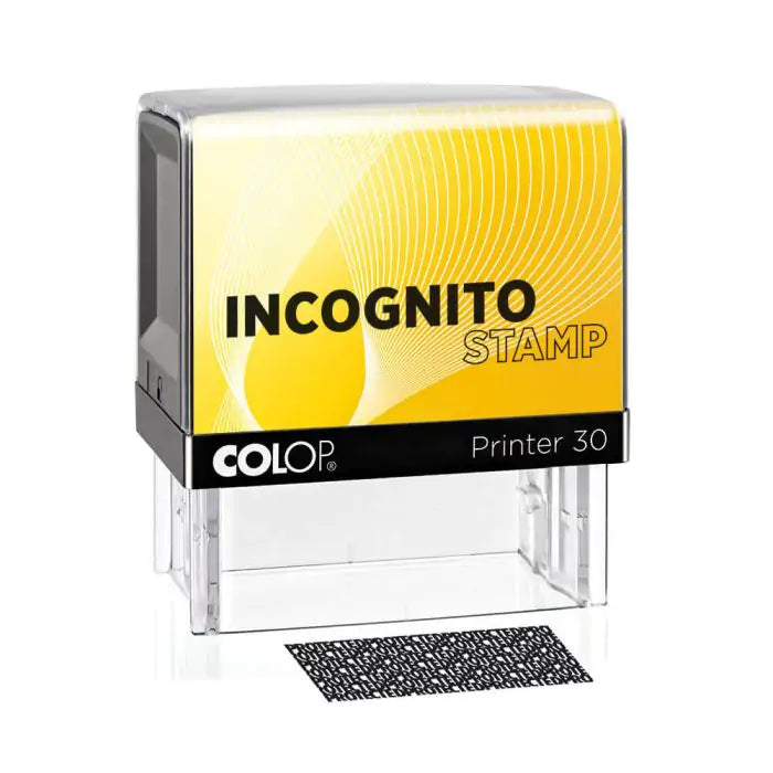 Colop Incognito 30 – Traditioneller Textstempel zum Selbersetzen – Abdruck 18 × 47 mm – Schwarz