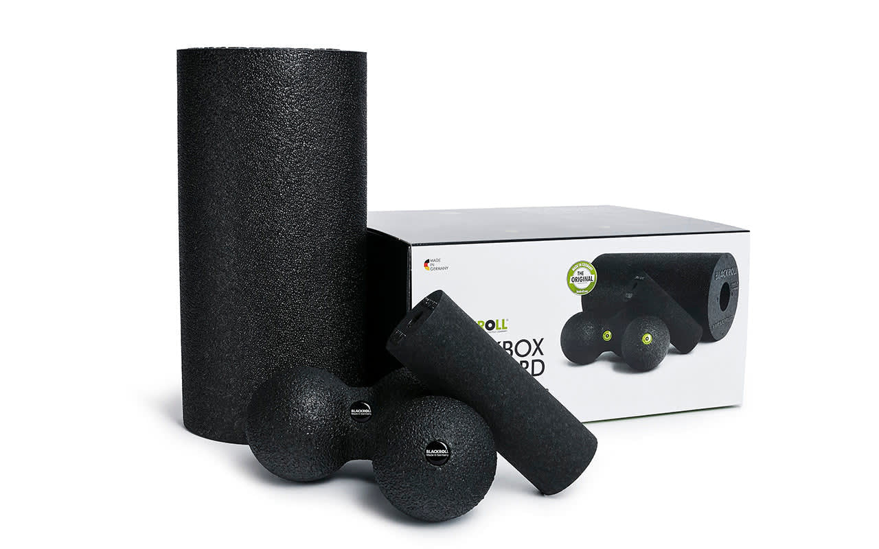 Blackroll Faszien-Set Black Box – Standard, Ball 8 cm, Duoball 8 cm, Übungs-DVD – schwarz