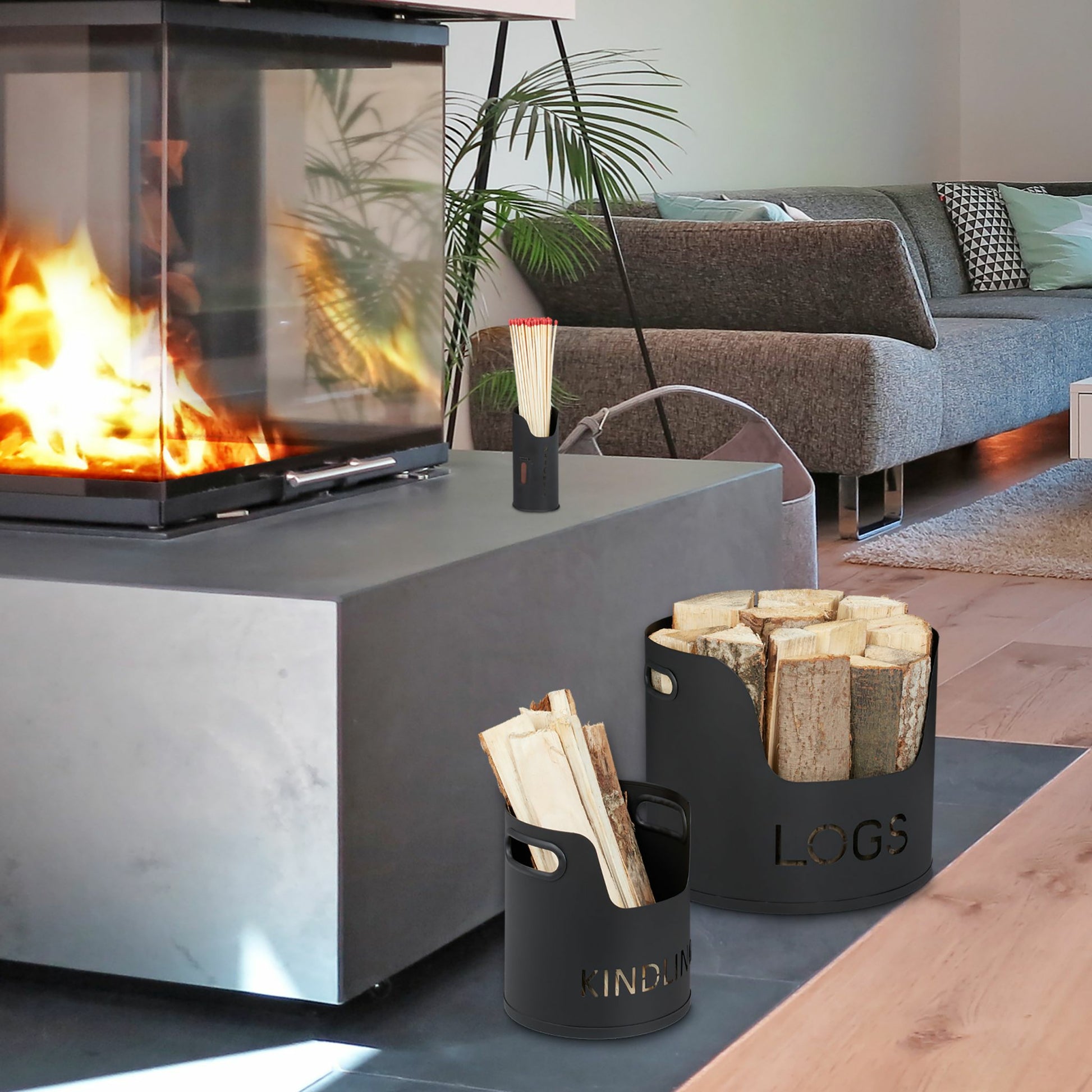 Relaxdays Kaminholzkorb – Stahl
