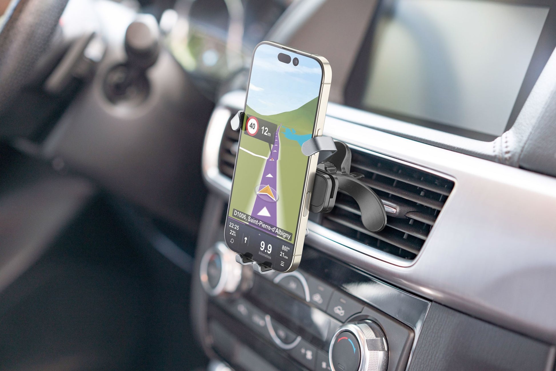 Cellularline Auto-Halterung, Lüftung, magnetisch, 360° drehbar – universal – Schwarz