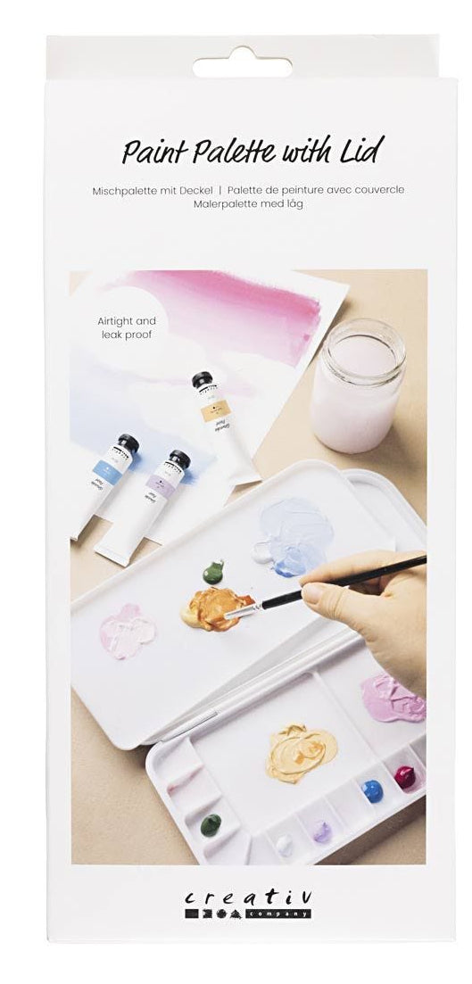 Creativ Company Farbpalette – Kunststoff, 270 × 127 × 23 mm, weiss, 1 Stück