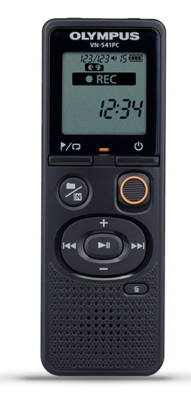 Olympus VN-541PC – Digitales Diktiergerät, bis 1570 h, 4 GB, Micro-USB, Kopfhörer 3,5 mm, Schwarz