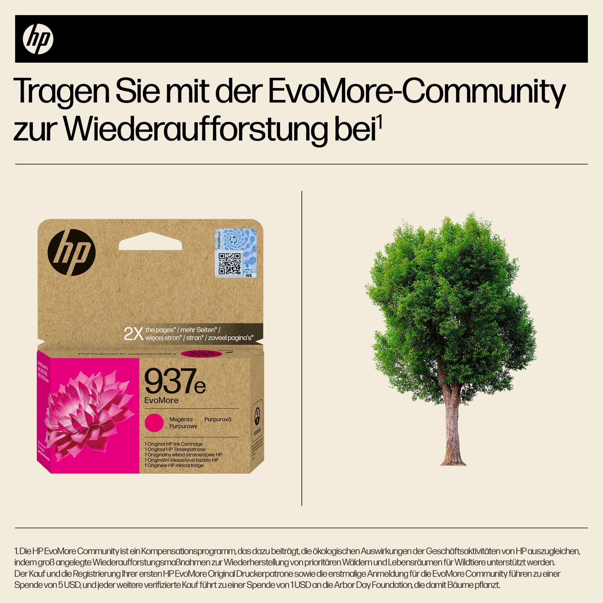 HP 937EXL Magenta Tintenpatrone (Original) – 1'650 Seiten – für HP 937E