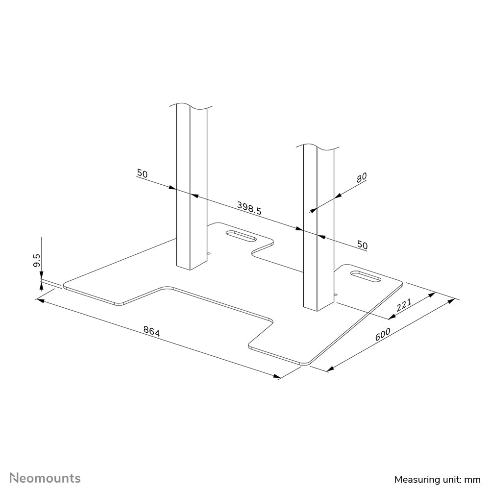 Neomounts AFP-875BL – Standfüsse, Schwarz, zum Verschrauben